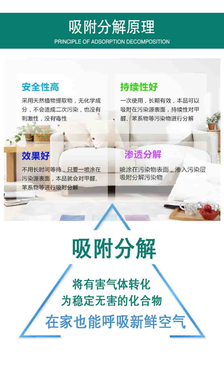 吸附分解原理，吸附分解，將有害氣體轉化為穩(wěn)定無害的化合物，在家也能呼吸新鮮空氣